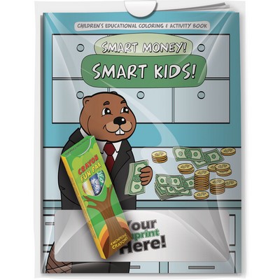 Combo Pack - "Smart Money! Smart Kids!" Coloring Book & 4-Pack of Crayon in a Poly Bag